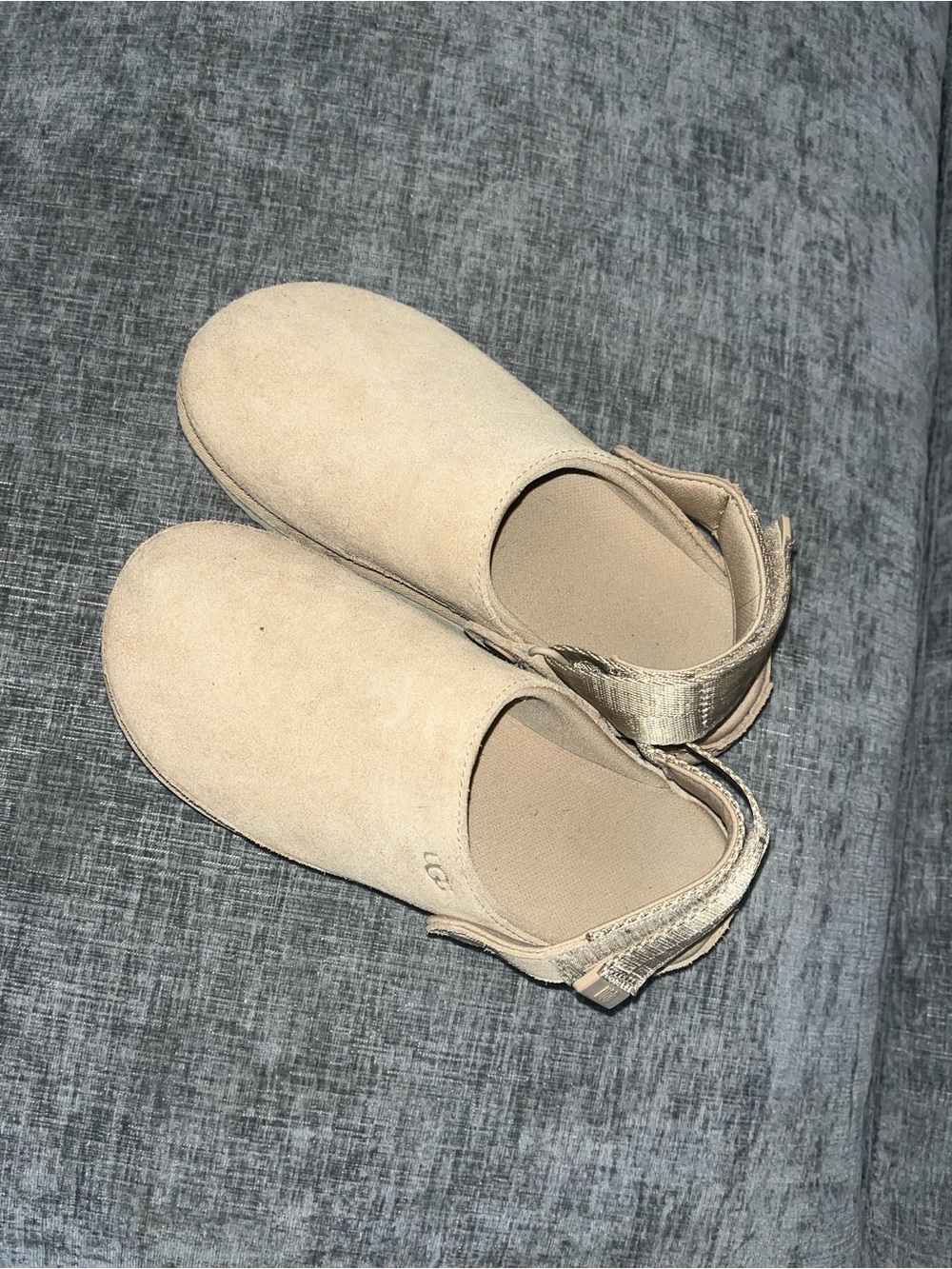 UGG Women's Beige Slip-On Suede Slippers